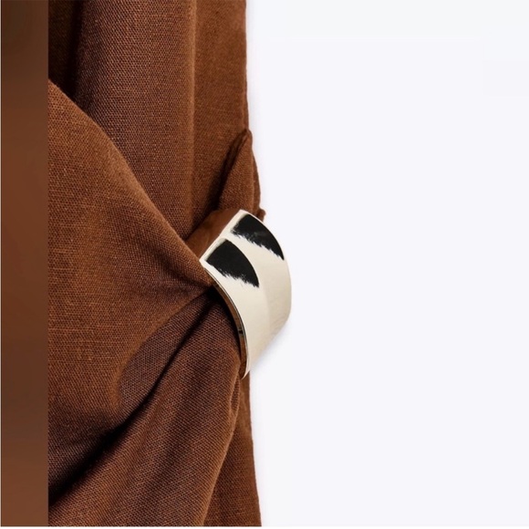 Zara Brown Backless Halter Dress - Picture 4 of 13